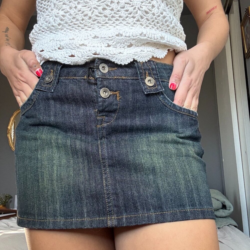 y2k "NOBO" Denim Mini Skirt
